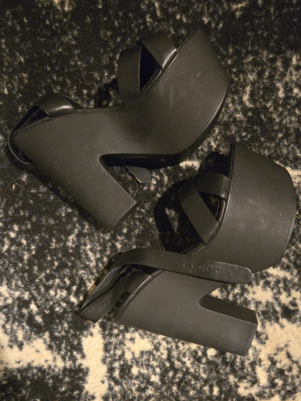 TopshopBlack Platform High Heel Sandals - Women's Strappy Platforms